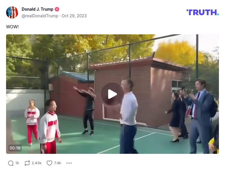 Post image from Donald Trump