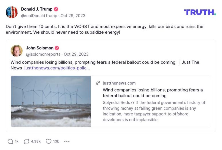 Post image from Donald Trump