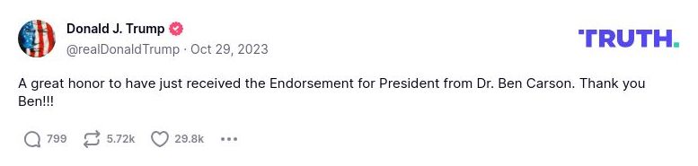 Post image from Donald Trump