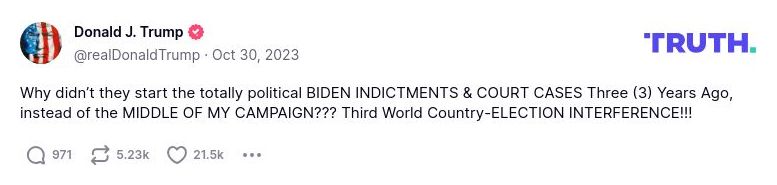 Post image from Donald Trump