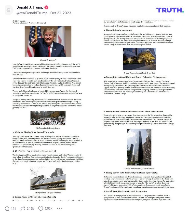 Post image from Donald Trump