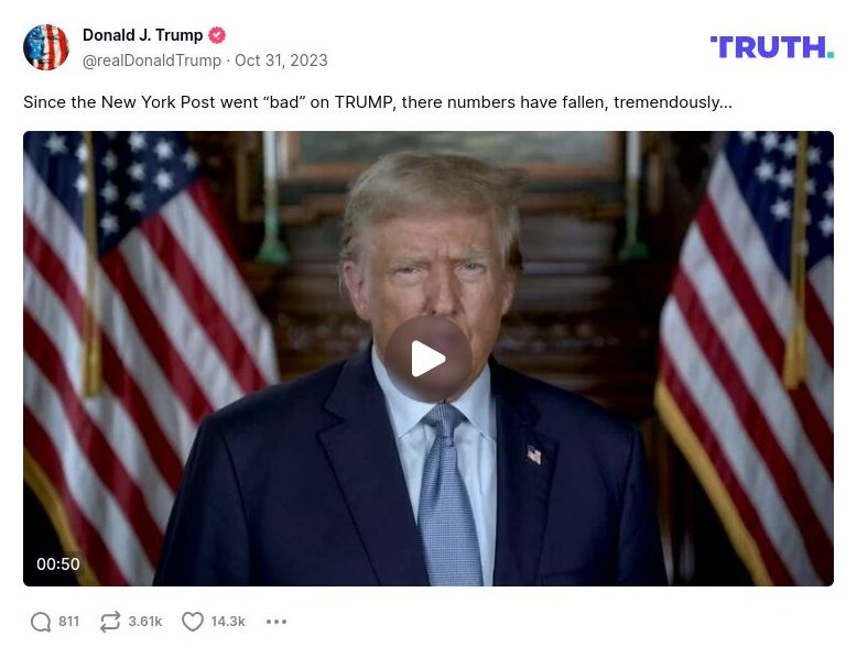 Post image from Donald Trump