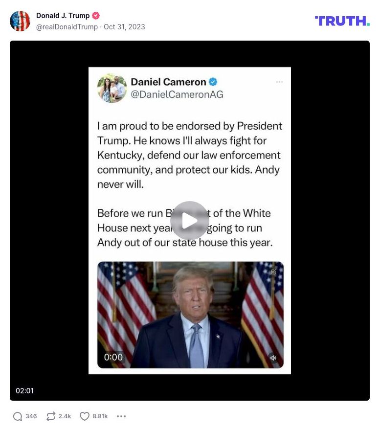 Post image from Donald Trump