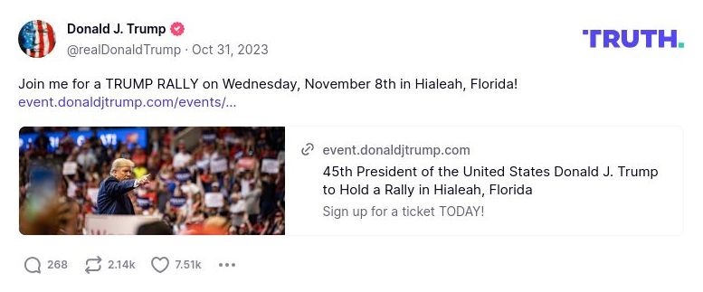 Post image from Donald Trump