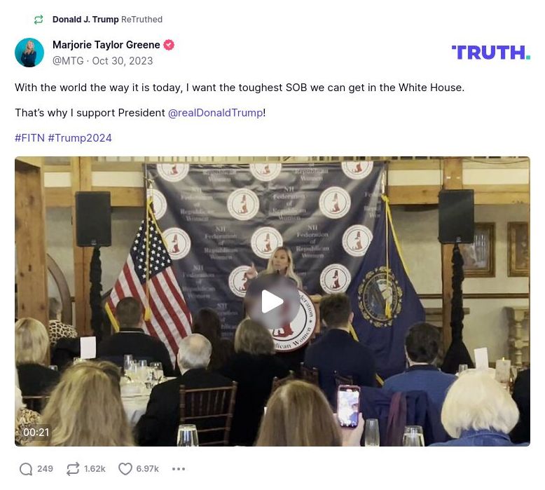 Post image from Donald Trump