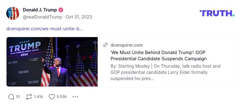 Post image from Donald Trump