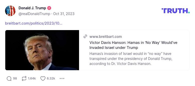 Post preview from Donald Trump