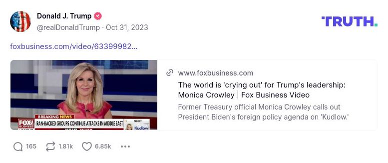 Post image from Donald Trump