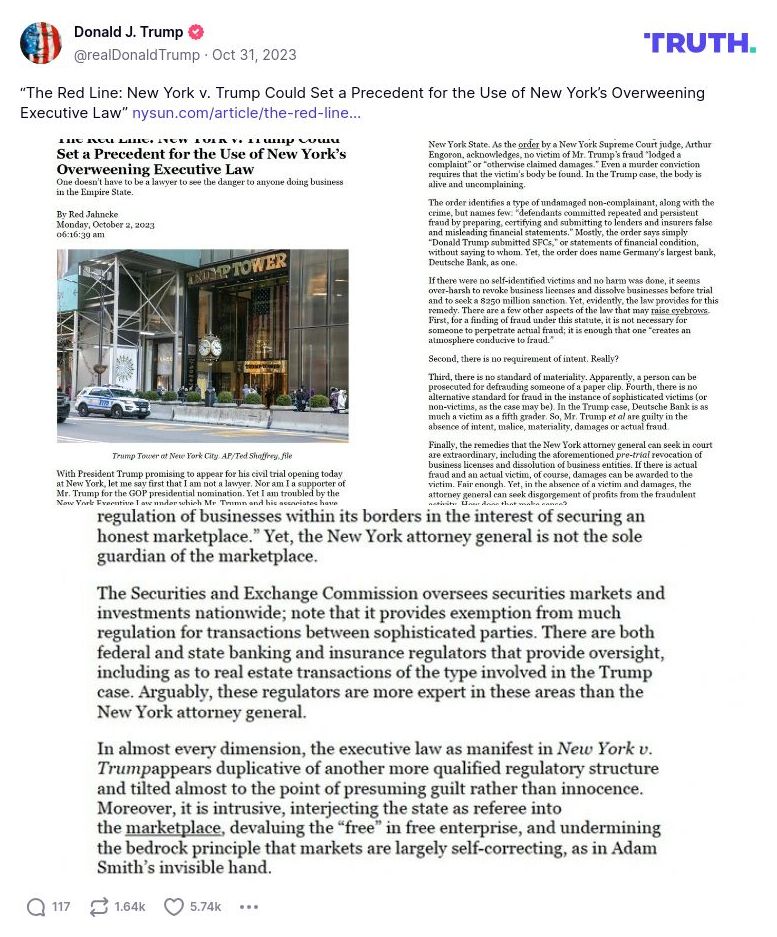 Post image from Donald Trump