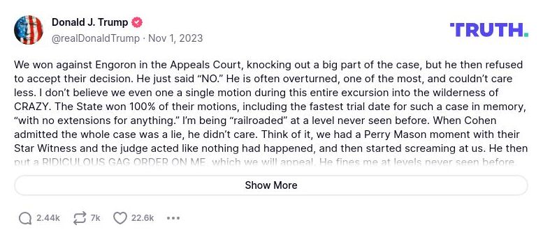 Post image from Donald Trump