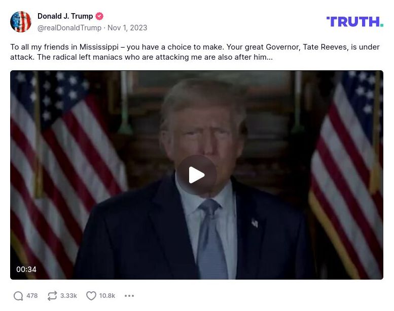 Post image from Donald Trump