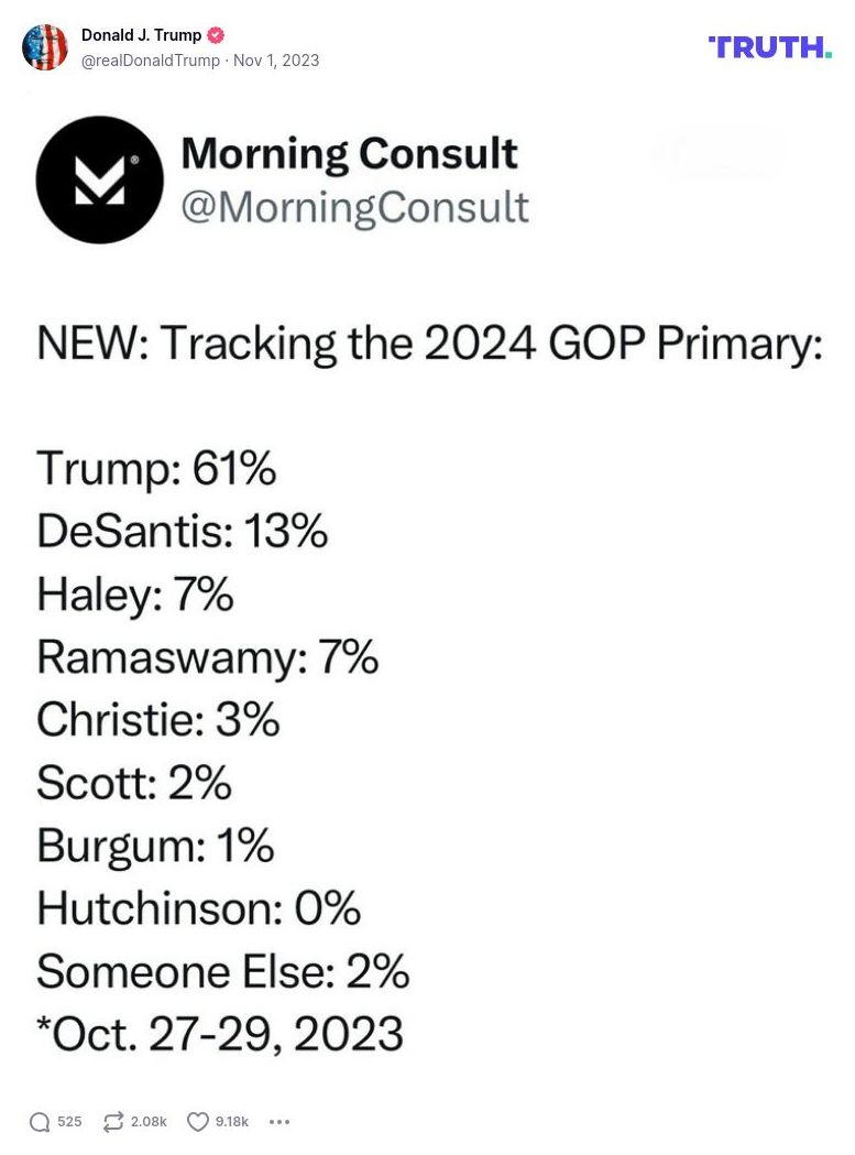 Post image from Donald Trump