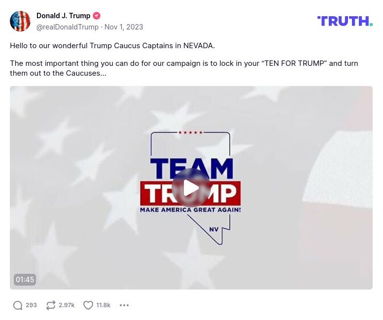 Post image from Donald Trump