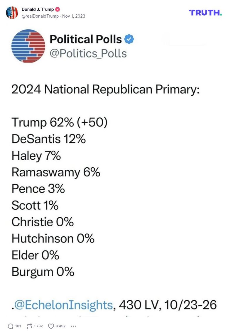 Post image from Donald Trump