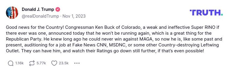 Post preview from Donald Trump