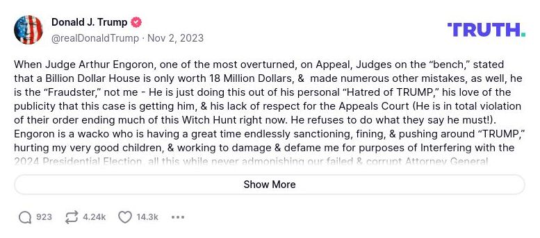 Post image from Donald Trump