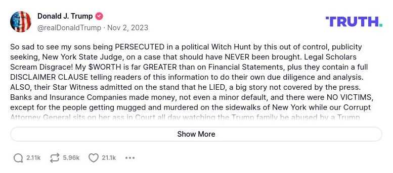 Post image from Donald Trump