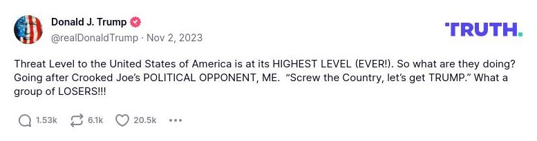 Post image from Donald Trump