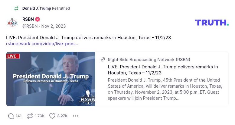 Post image from Donald Trump