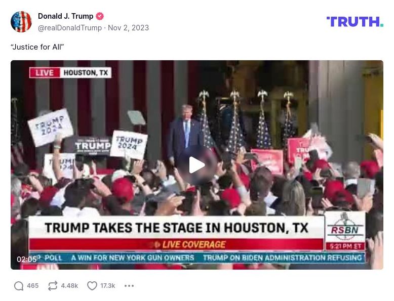 Post image from Donald Trump