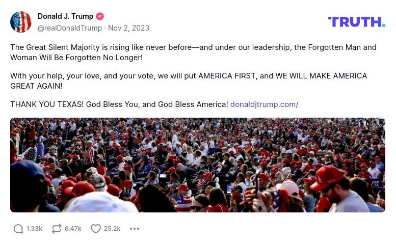 Post image from Donald Trump