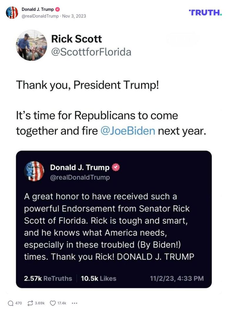 Post image from Donald Trump