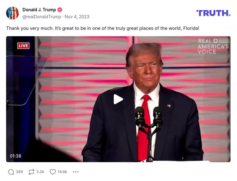 Post image from Donald Trump