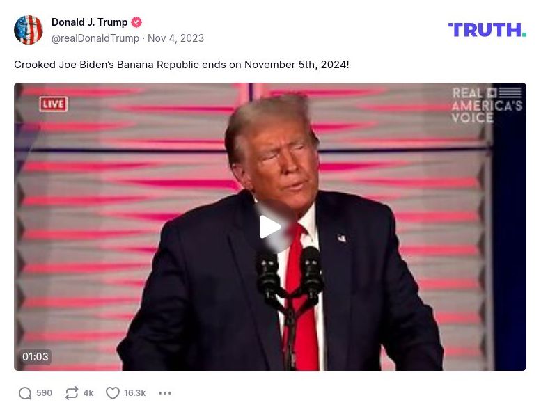 Post image from Donald Trump