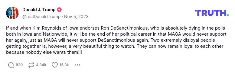 Post image from Donald Trump