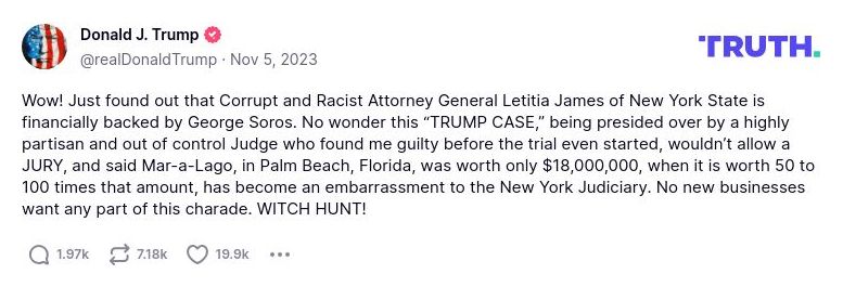 Post image from Donald Trump