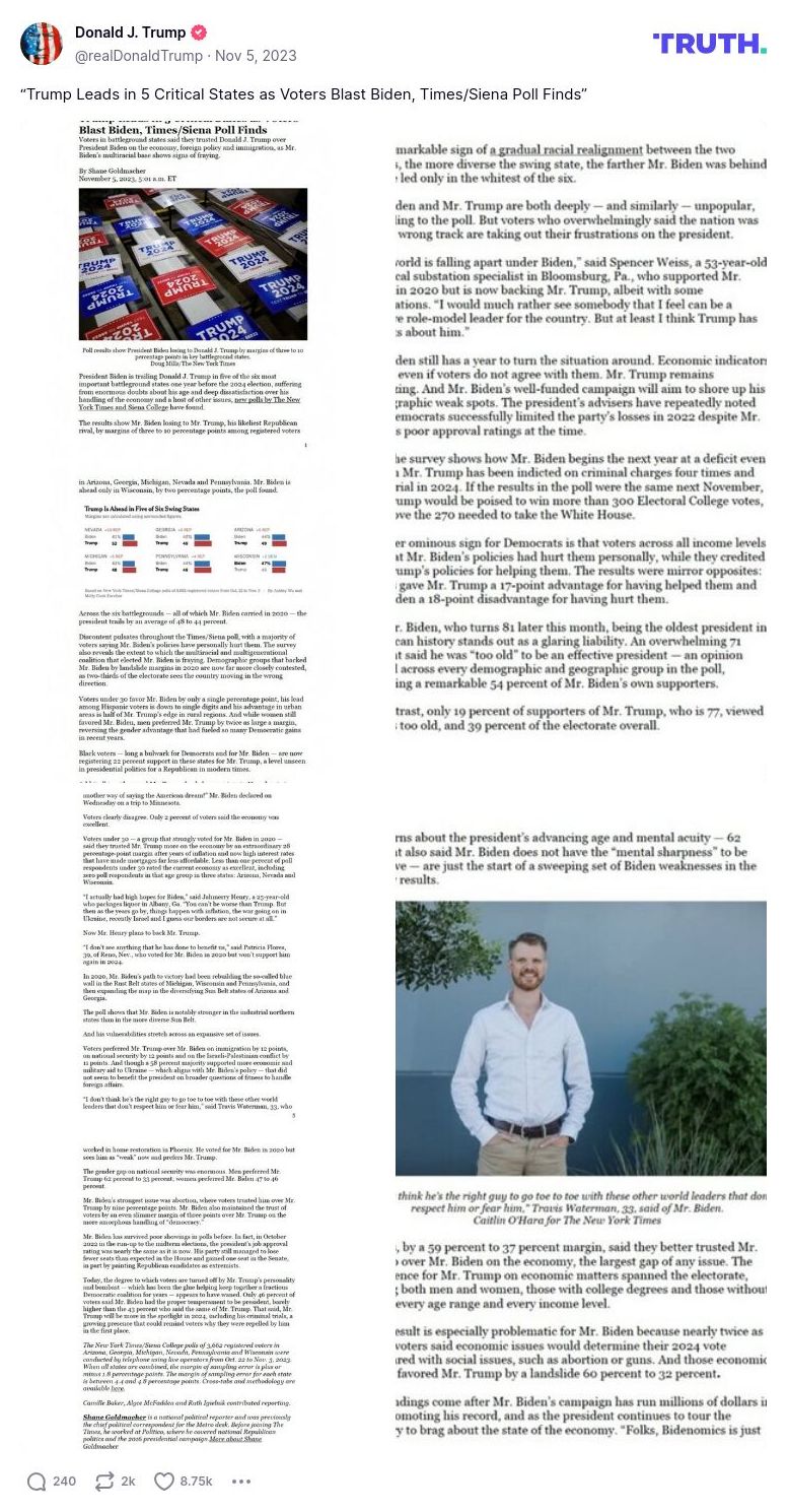 Post image from Donald Trump