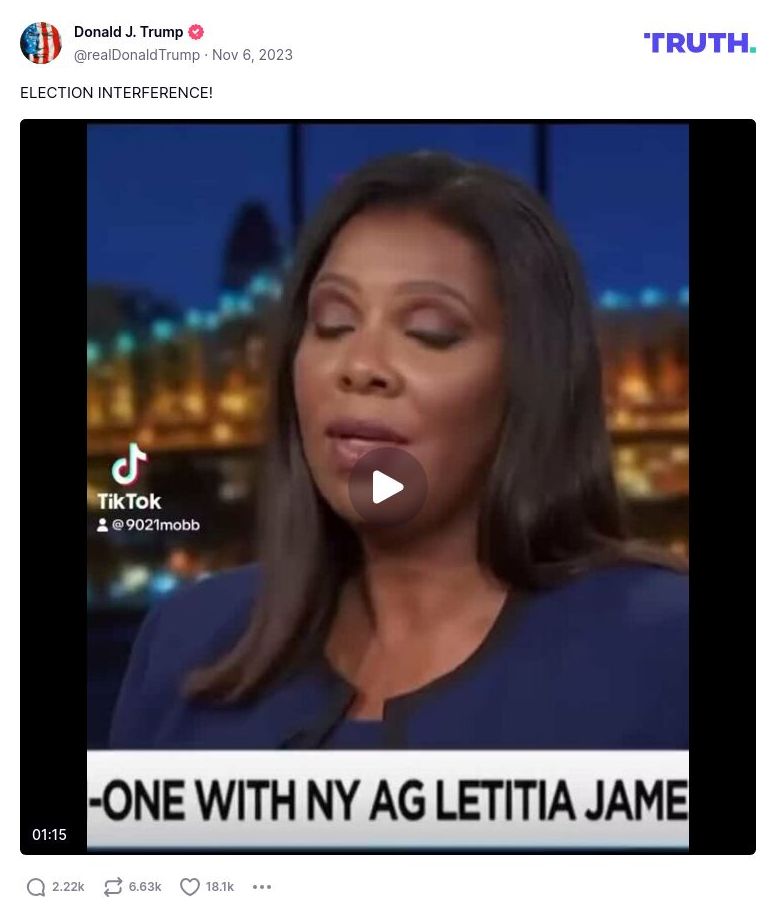 Post image from Donald Trump