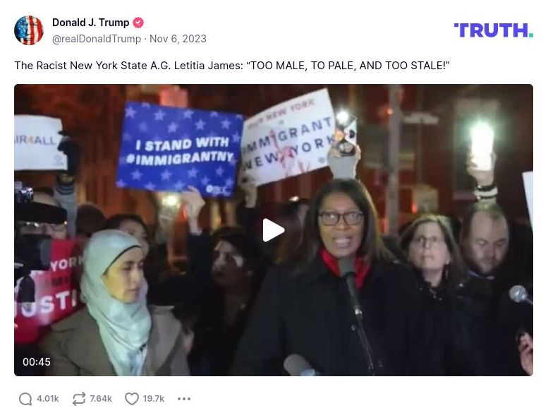 Post image from Donald Trump