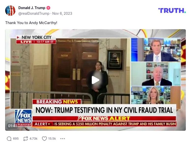 Post image from Donald Trump