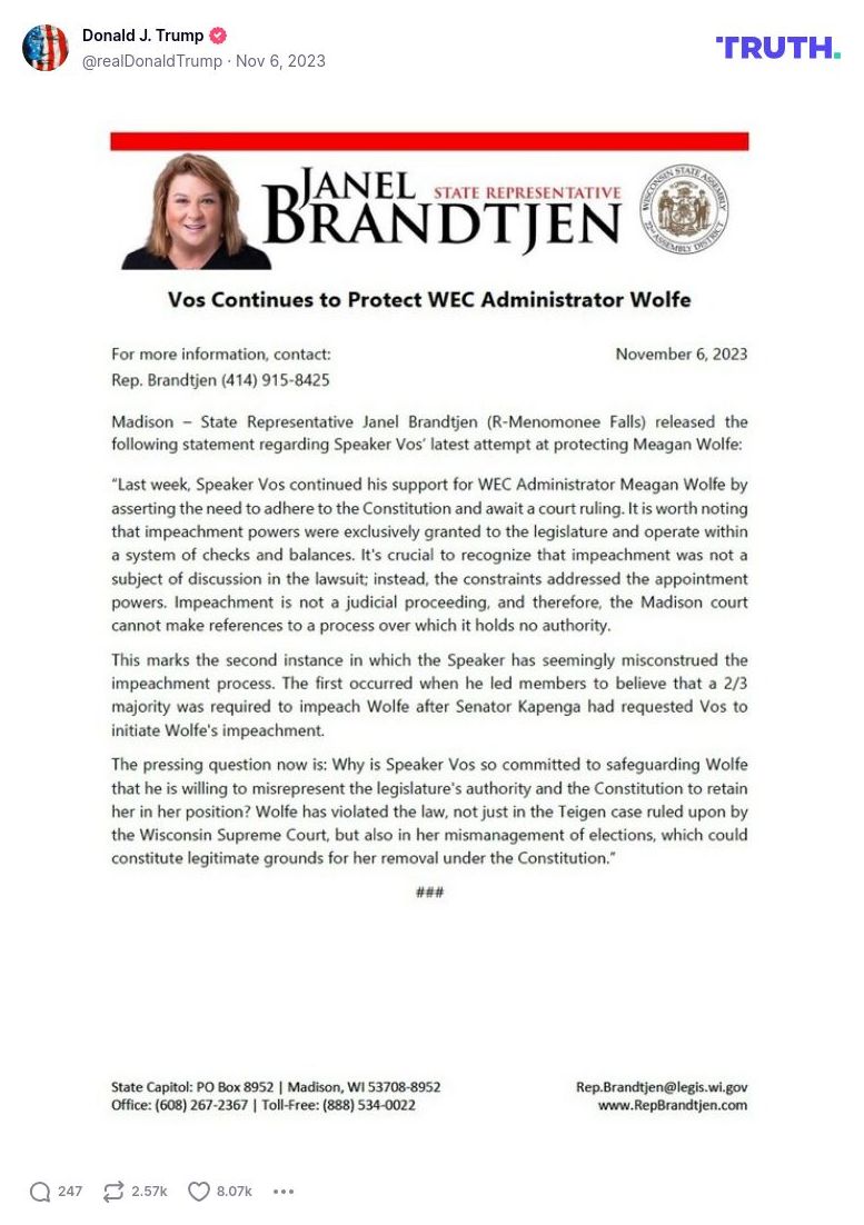 Post image from Donald Trump