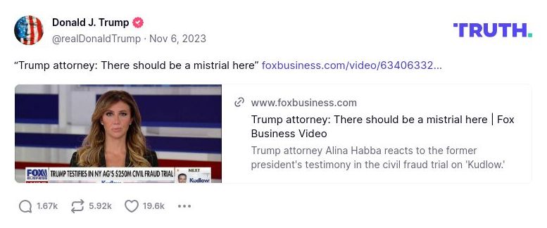 Post image from Donald Trump