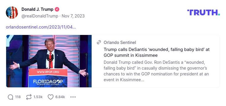 Post image from Donald Trump