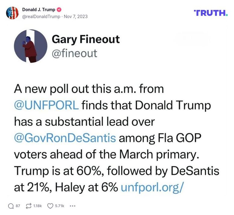 Post image from Donald Trump