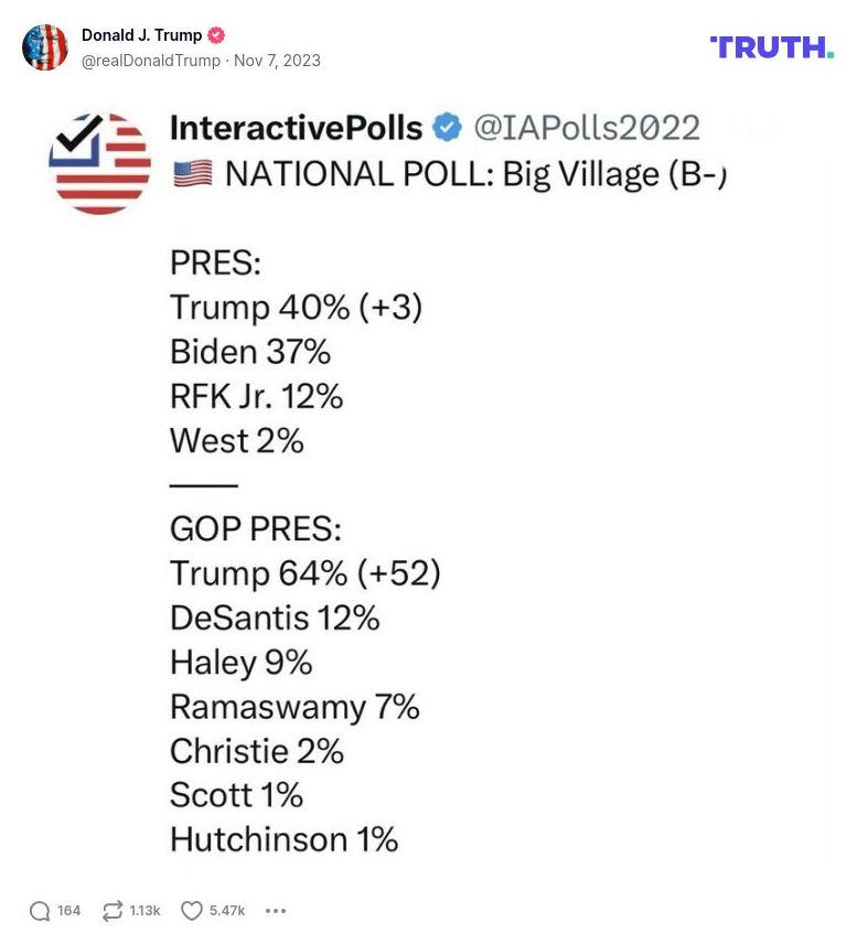 Post image from Donald Trump