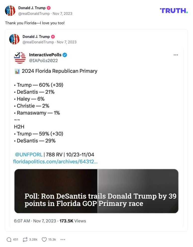 Post image from Donald Trump