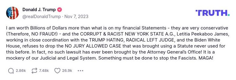 Post image from Donald Trump