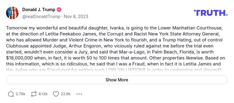 Post image from Donald Trump