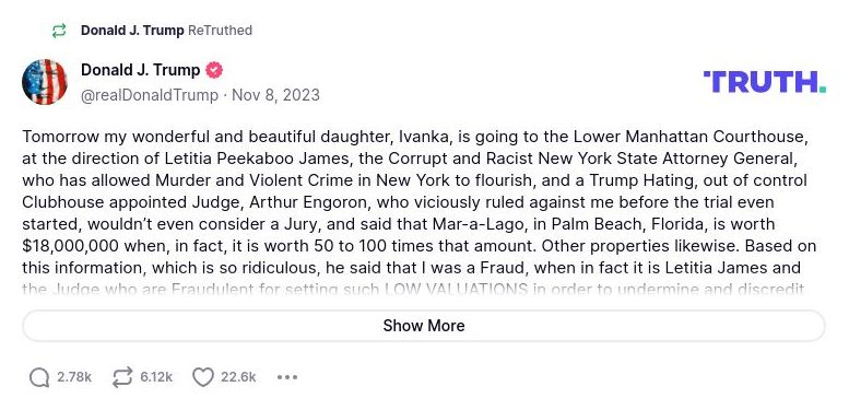 Post image from Donald Trump