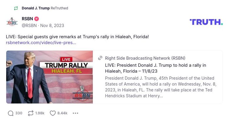 Post image from Donald Trump