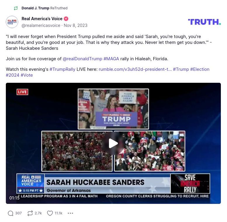 Post image from Donald Trump