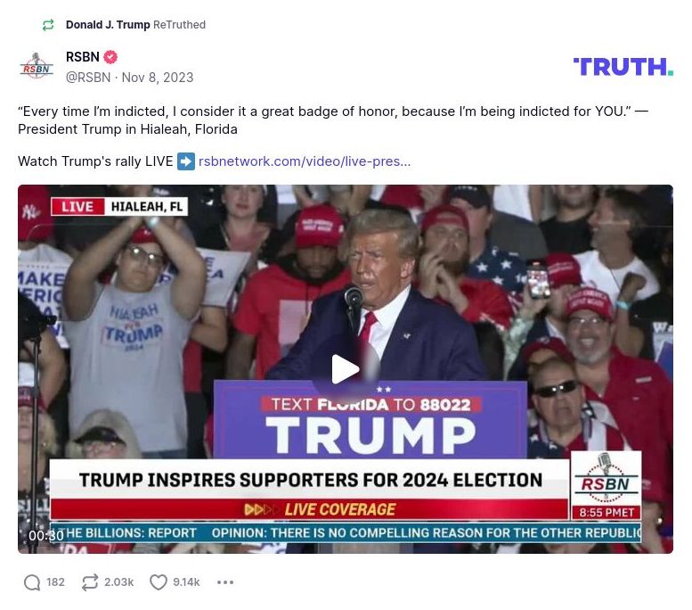 Post image from Donald Trump