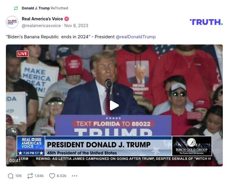 Post image from Donald Trump