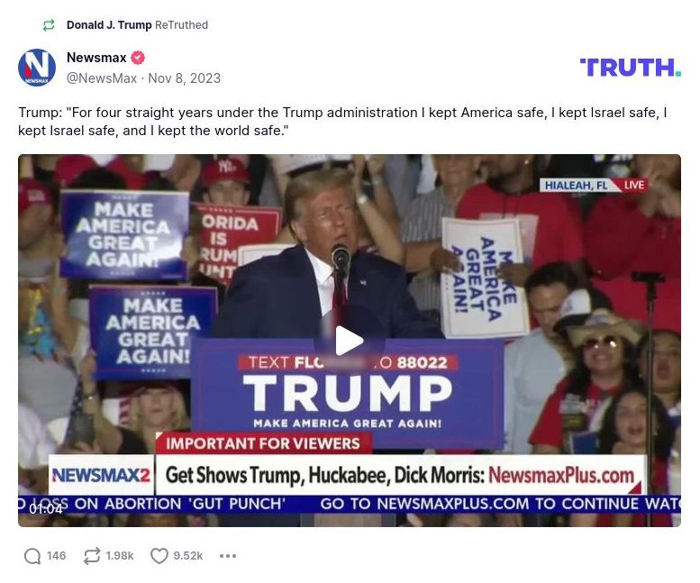 Post preview from Donald Trump