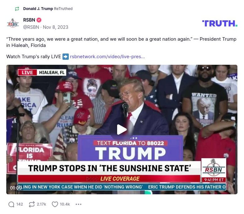 Post image from Donald Trump