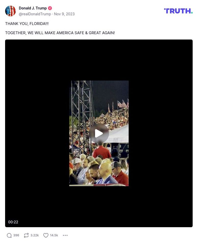 Post image from Donald Trump